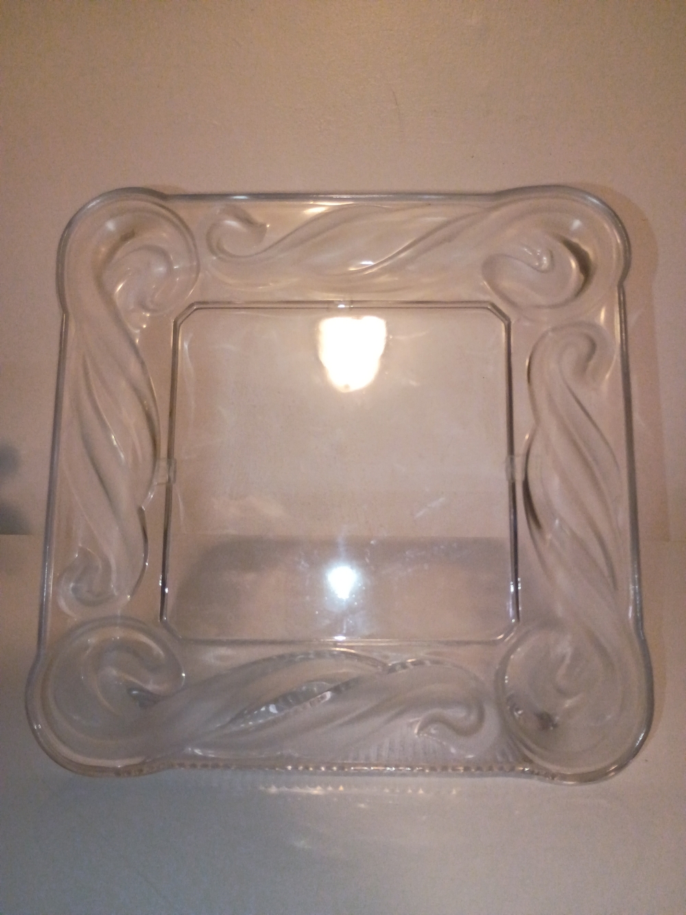 Clear Glass Decorative Square Platter - Clear